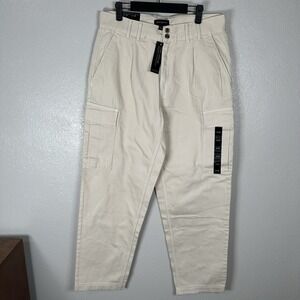 NEW Banana Republic Pants‎ Womens 29/8 Lou Ultra High Rise Cargo Pockets Cream